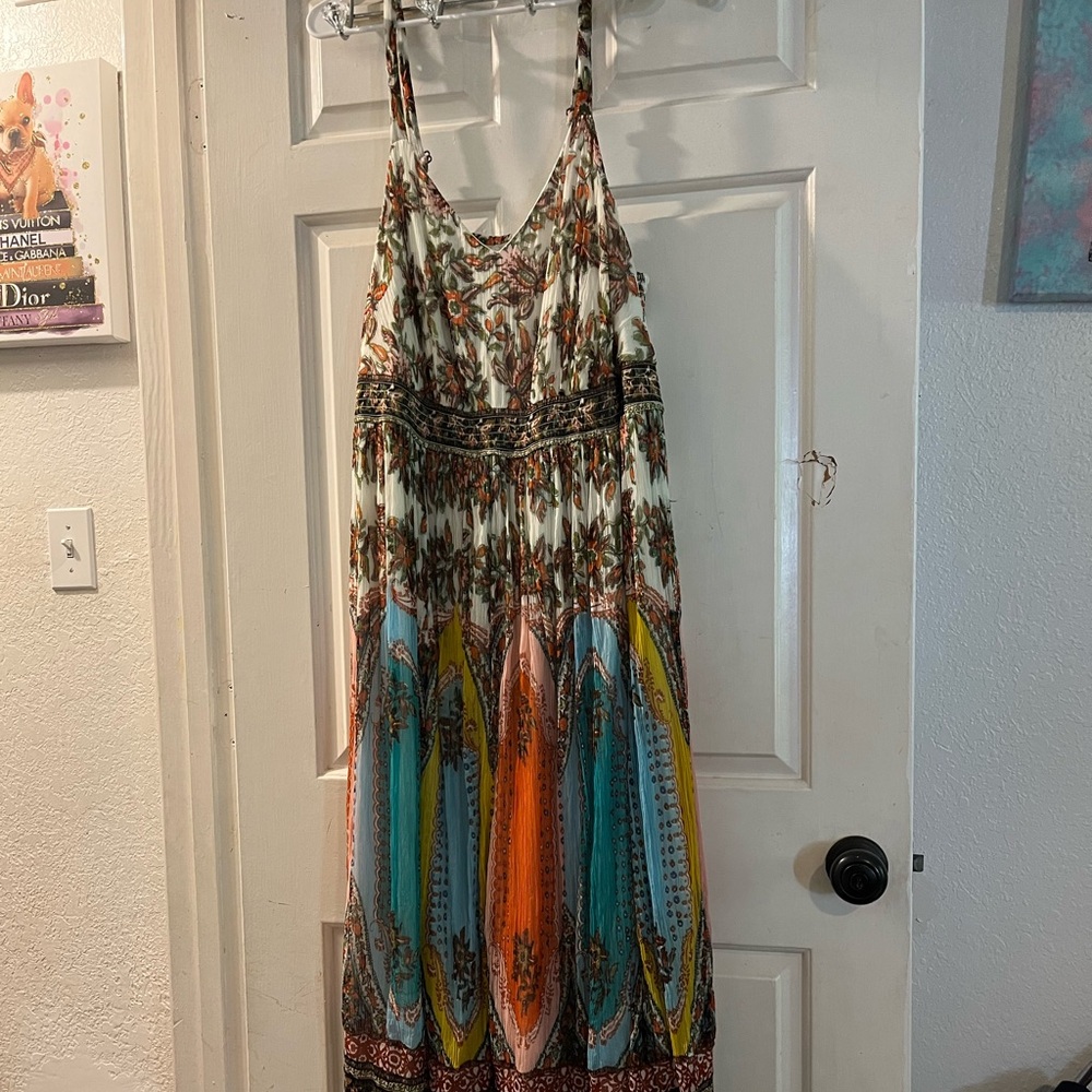 Anthropologie Multicolor Patterned Maxi Dress
